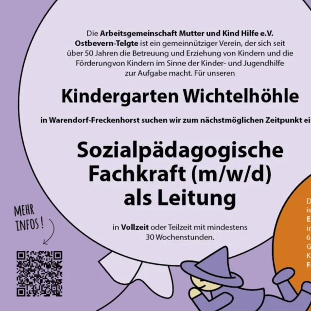 Wir suchen! 
#freckenhorst #Erzieherin #wirsuchen #kita #kitaleitung #komminsteam #wichtelhöhle #warendorf #kindergarten #sozialpädagogin #heilpädagogik #jobangebot